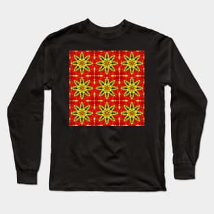 Red Yellow Chrysanthemum Pattern Number 22 Long Sleeve T-Shirt